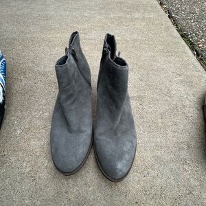 Gray Suede Ankle Boots